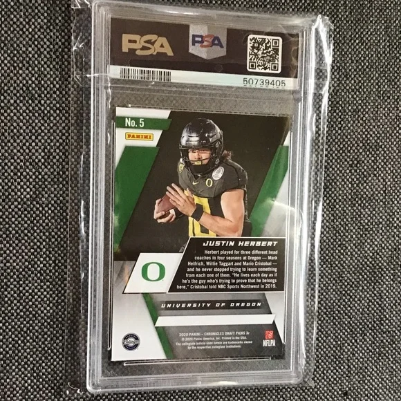 Justin Herbert 2020 Chronicles XR DP Rookie Card Graded PSA 9 Mint (LA C…